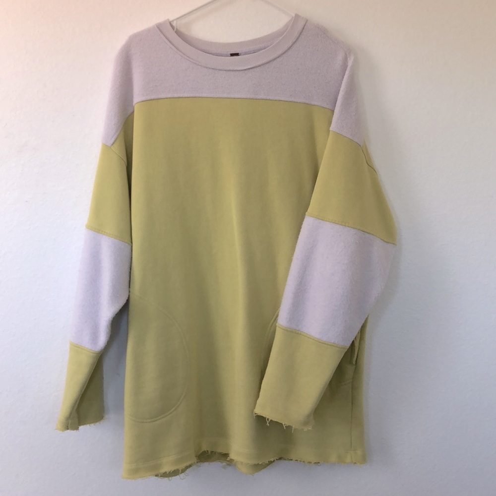Free People Jordan Colorblocked Raw Edge Sweatshirt - Picture 2 of 3